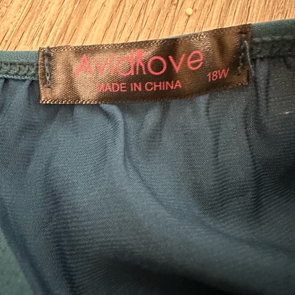 NEW| Plus Size Teal Satin Slip Dress - Picture 7 of 7